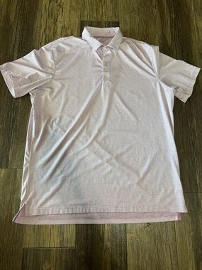 Johnnie-O purple white stripe men’s performance polo shirt XL